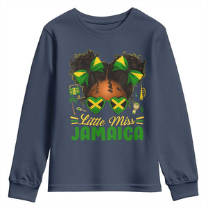 Little Miss Jamaica Youth Sweatshirt Proud Jamaican Afro Black Girls Jamaica Flag Pride - African Pride