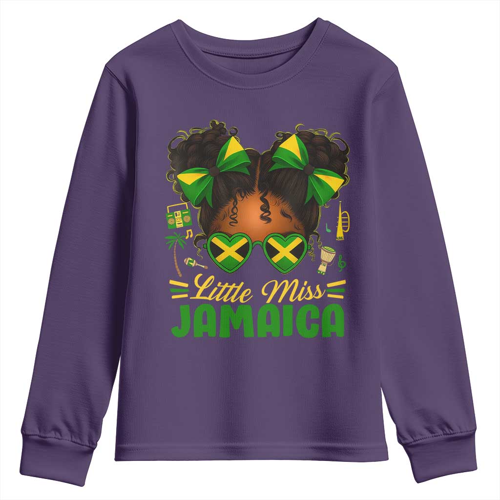 Little Miss Jamaica Youth Sweatshirt Proud Jamaican Afro Black Girls Jamaica Flag Pride - African Pride