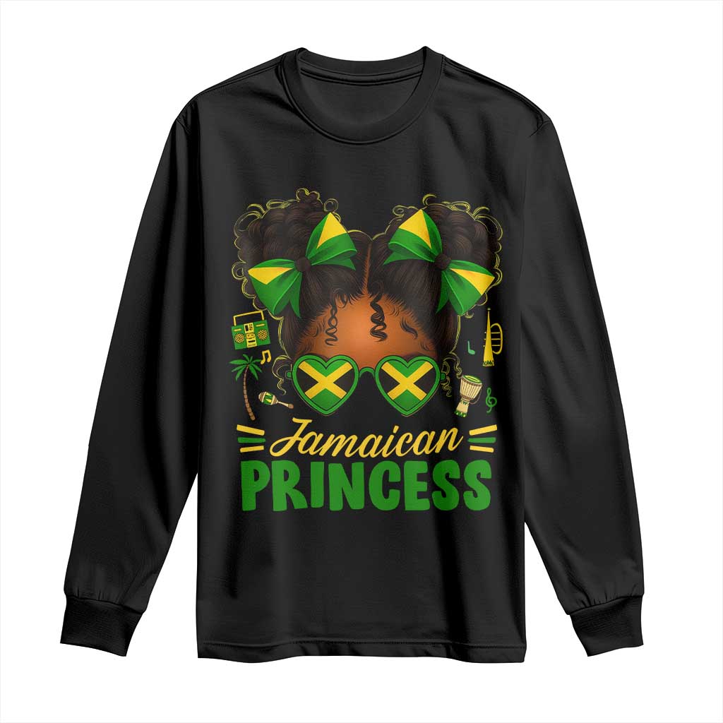 Jamaica Princess Long Sleeve Shirt Proud Jamaican Afro Black Girls Jamaica Flag Pride - African Pride