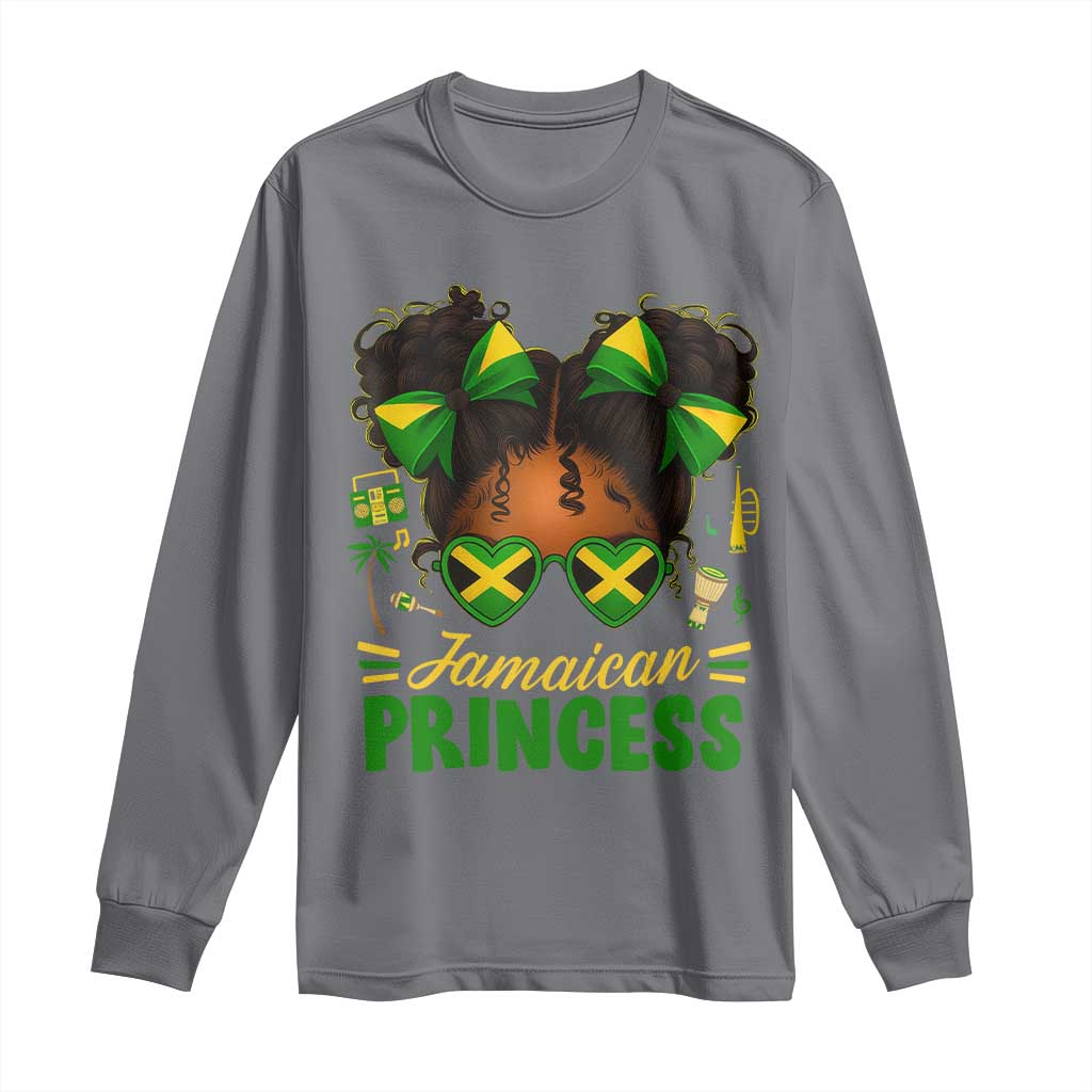 Jamaica Princess Long Sleeve Shirt Proud Jamaican Afro Black Girls Jamaica Flag Pride - African Pride
