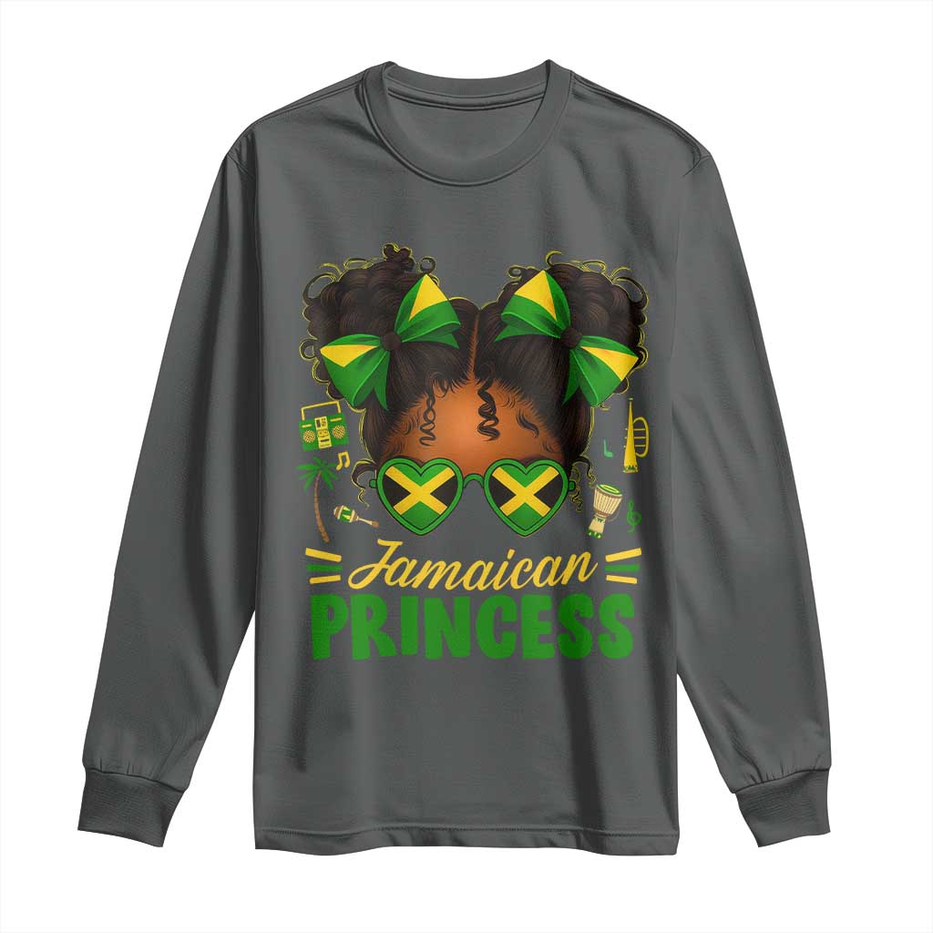 Jamaica Princess Long Sleeve Shirt Proud Jamaican Afro Black Girls Jamaica Flag Pride - African Pride