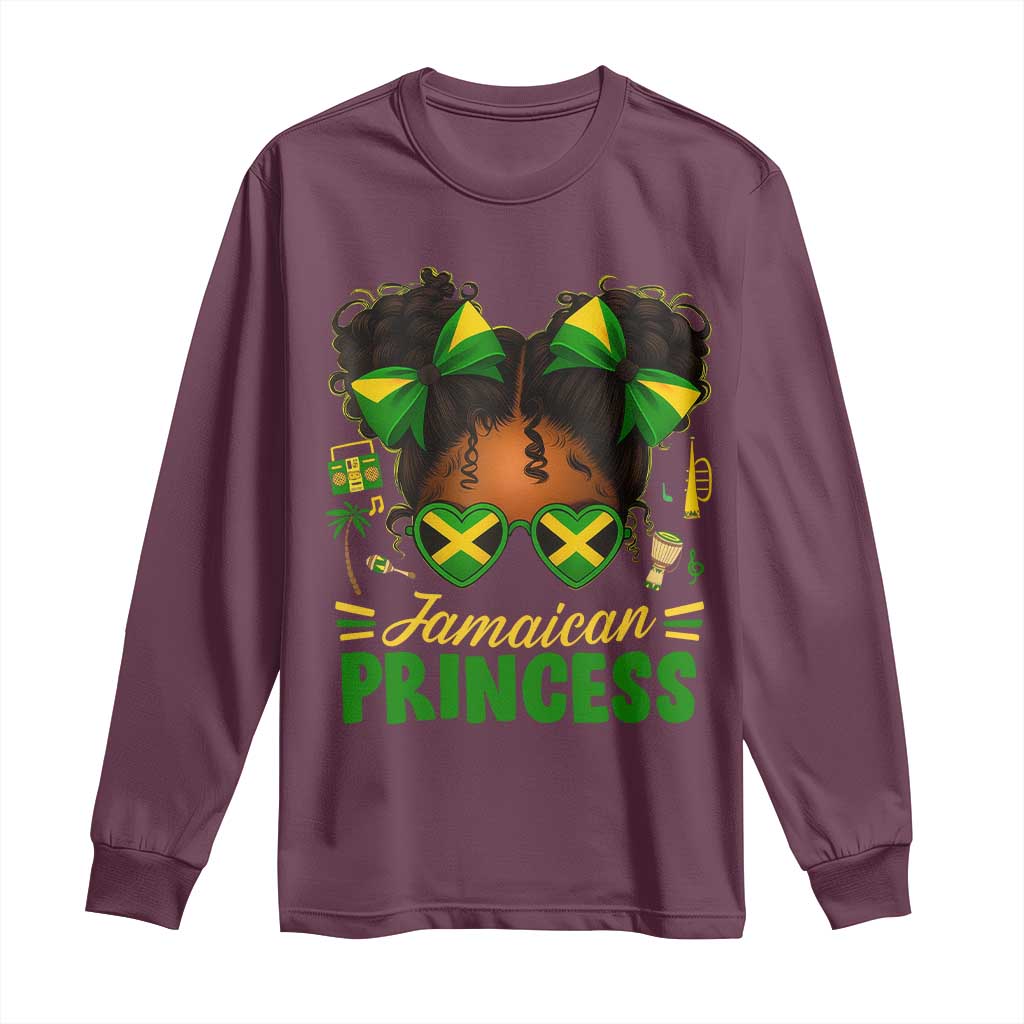 Jamaica Princess Long Sleeve Shirt Proud Jamaican Afro Black Girls Jamaica Flag Pride - African Pride