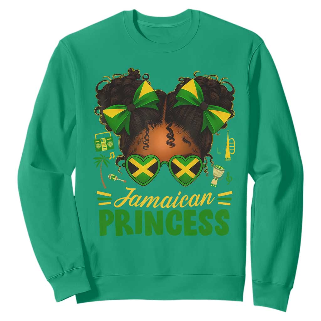 Jamaica Princess Sweatshirt Proud Jamaican Afro Black Girls Jamaica Flag Pride - African Pride