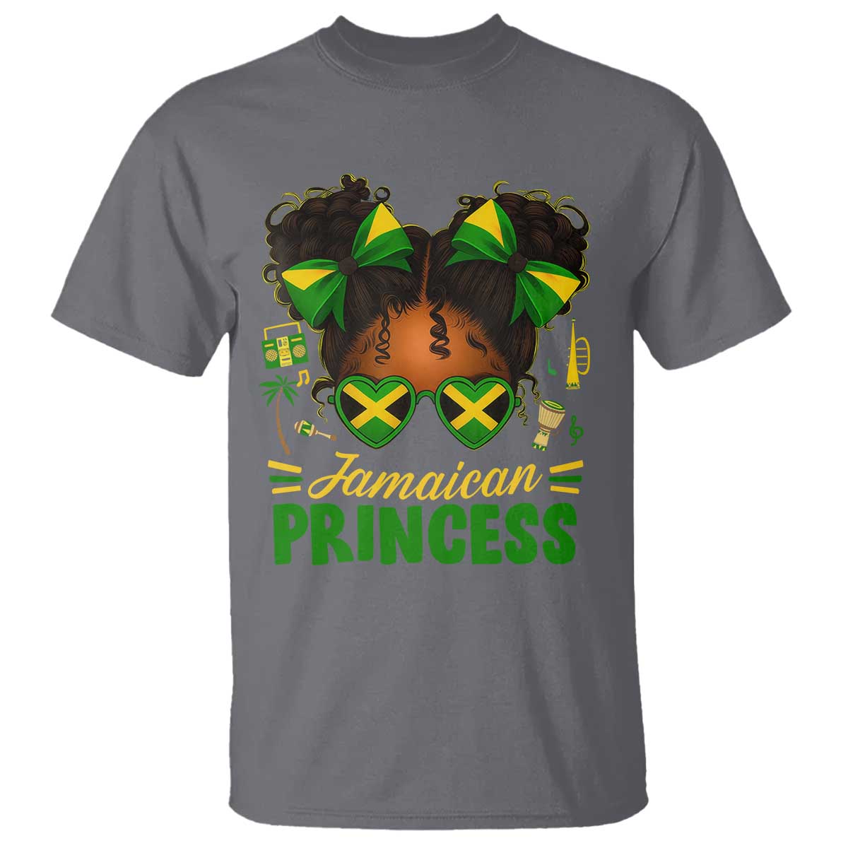 Jamaica Princess T Shirt Proud Jamaican Afro Black Girls Jamaica Flag Pride - African Pride