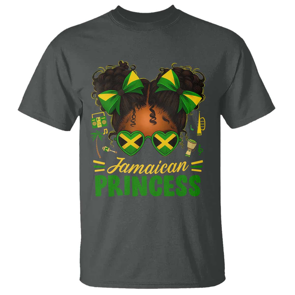 Jamaica Princess T Shirt Proud Jamaican Afro Black Girls Jamaica Flag Pride - African Pride