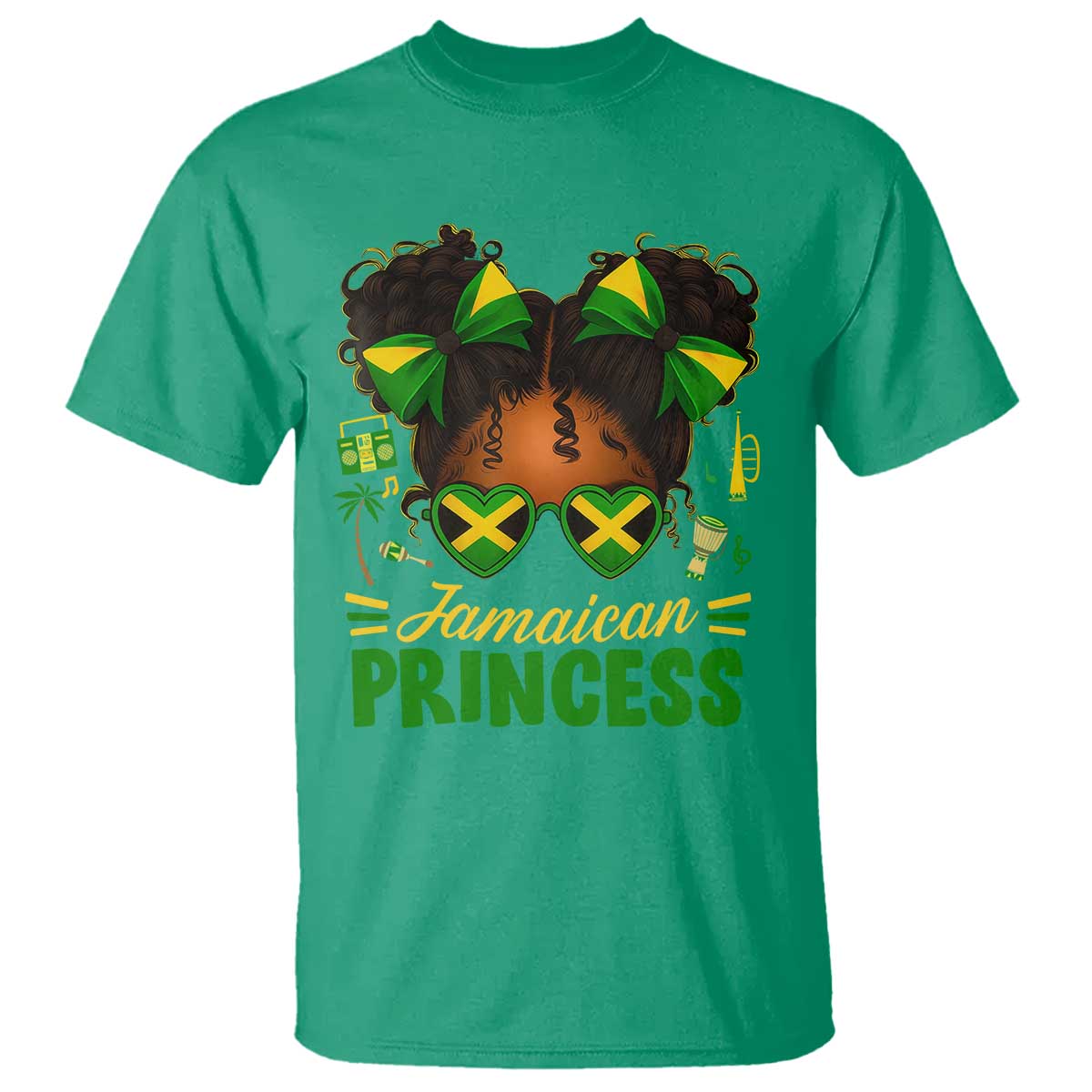 Jamaica Princess T Shirt Proud Jamaican Afro Black Girls Jamaica Flag Pride - African Pride