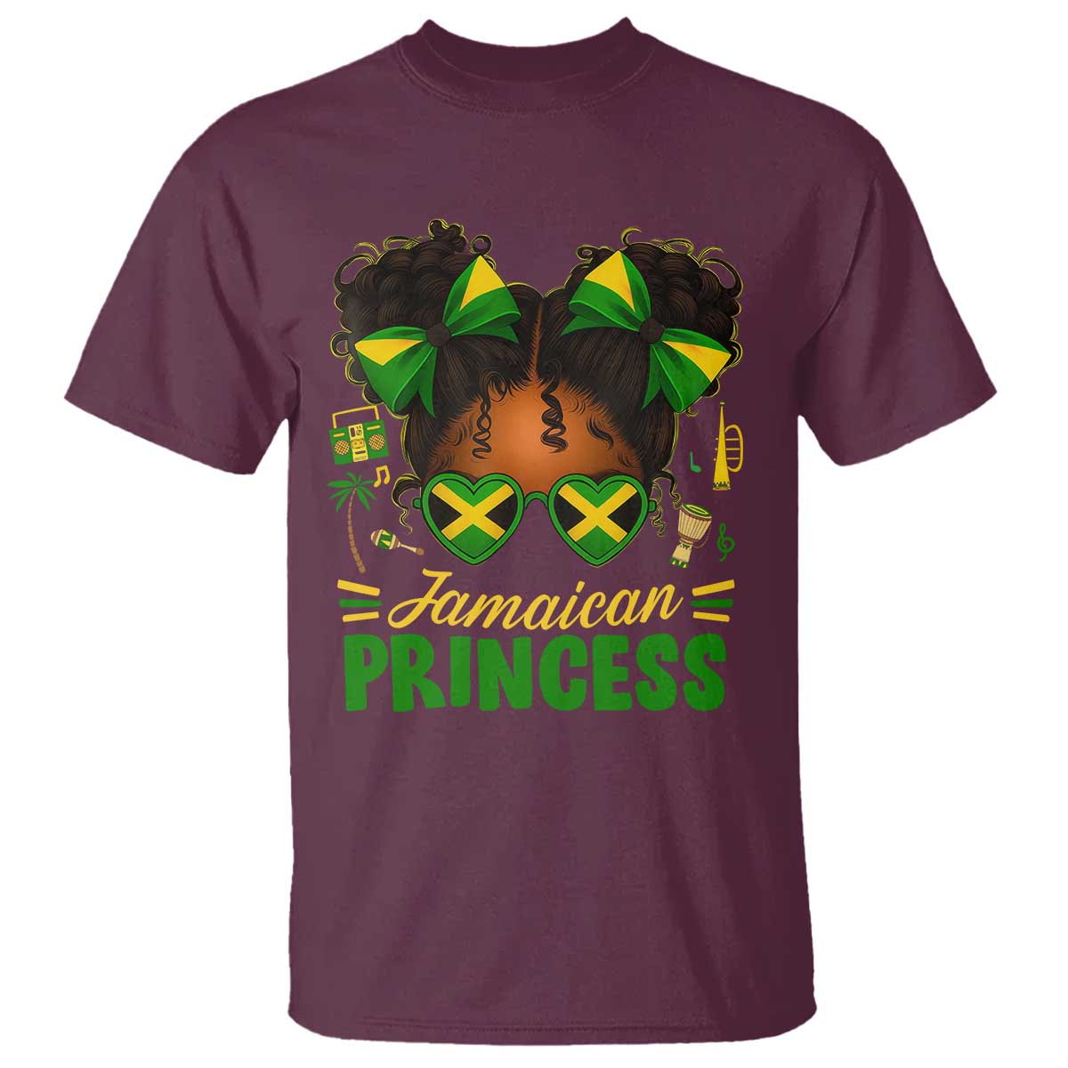 Jamaica Princess T Shirt Proud Jamaican Afro Black Girls Jamaica Flag Pride - African Pride