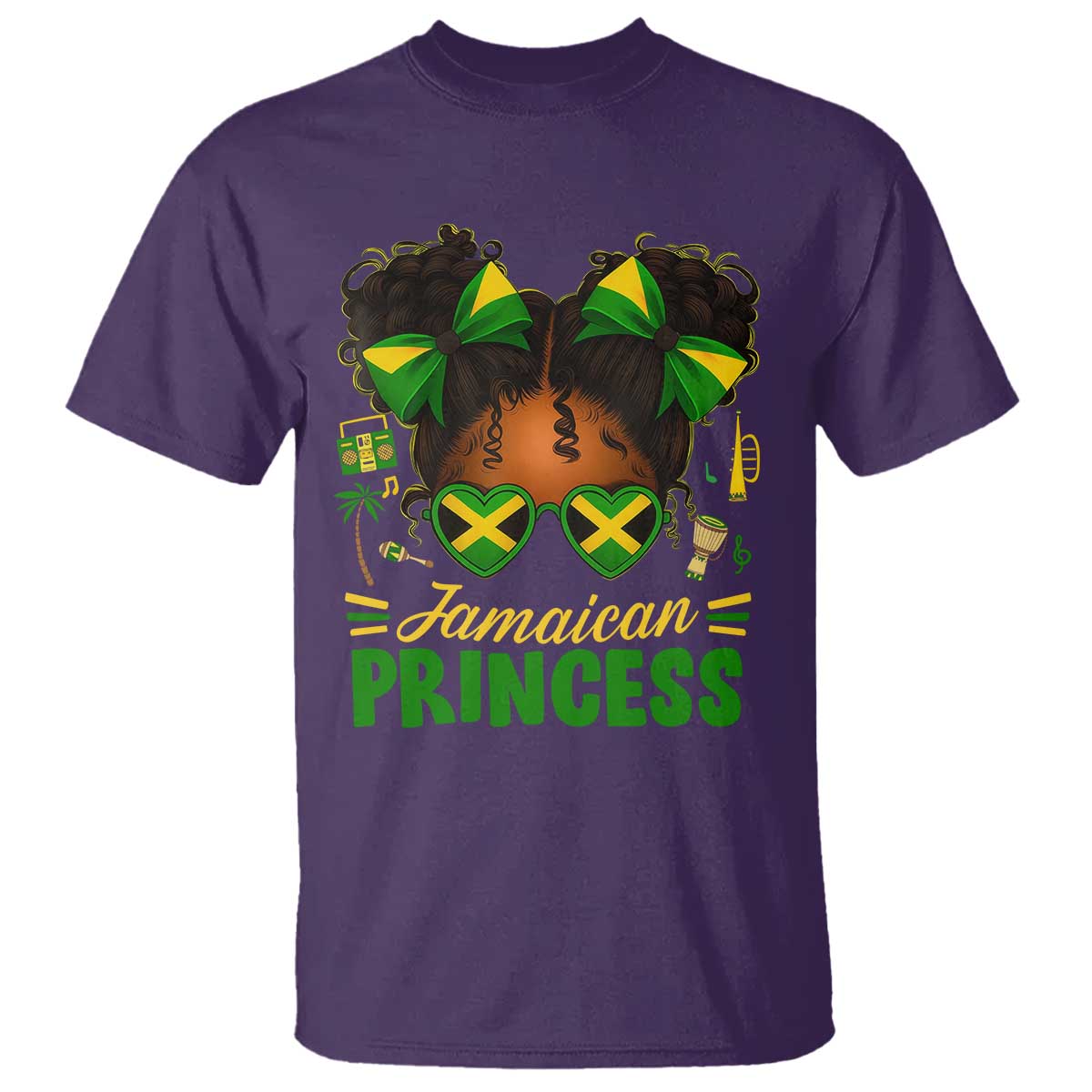 Jamaica Princess T Shirt Proud Jamaican Afro Black Girls Jamaica Flag Pride - African Pride
