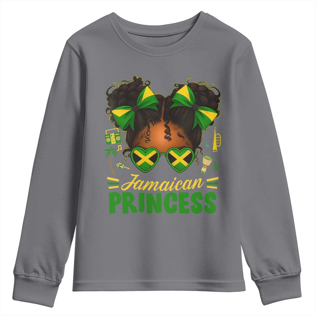 Jamaica Princess Youth Sweatshirt Proud Jamaican Afro Black Girls Jamaica Flag Pride - African Pride