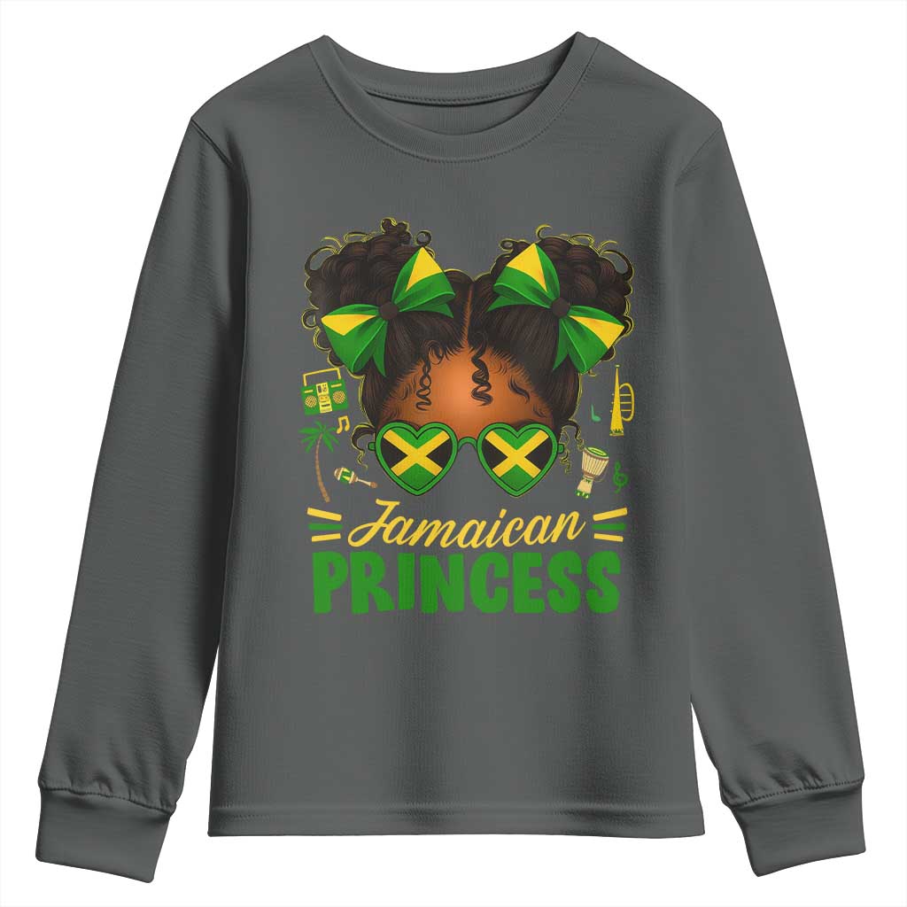 Jamaica Princess Youth Sweatshirt Proud Jamaican Afro Black Girls Jamaica Flag Pride - African Pride