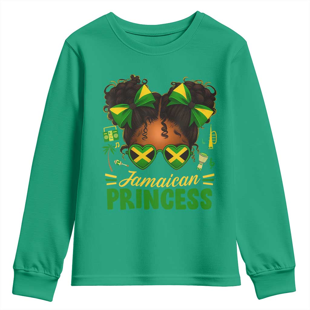 Jamaica Princess Youth Sweatshirt Proud Jamaican Afro Black Girls Jamaica Flag Pride - African Pride