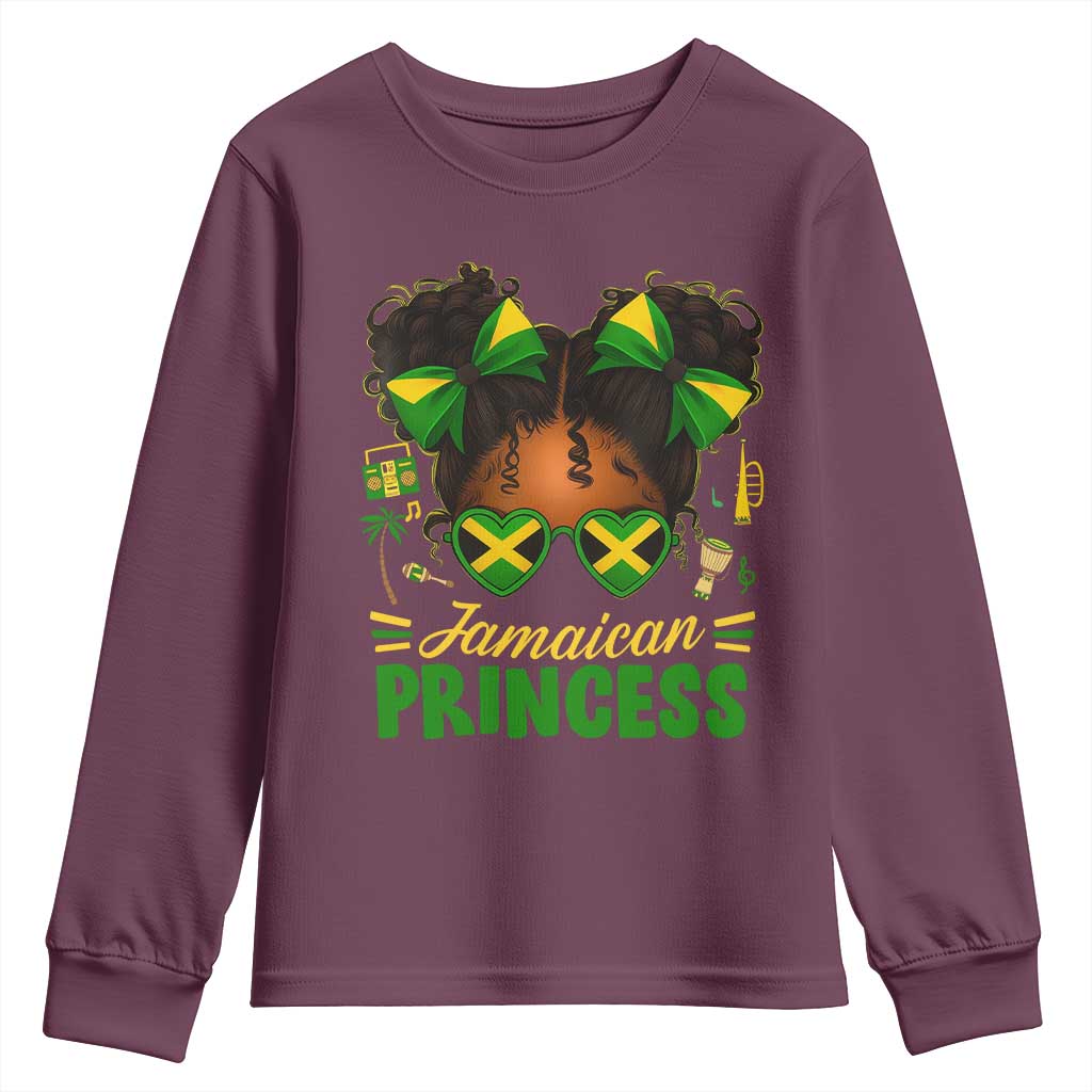 Jamaica Princess Youth Sweatshirt Proud Jamaican Afro Black Girls Jamaica Flag Pride - African Pride