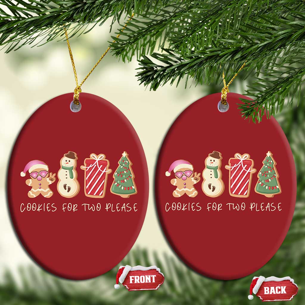 Christmas Pregnancy Announcement Christmas Ornament Cookies For Two Please Xmas Maternity Gift - African Pride