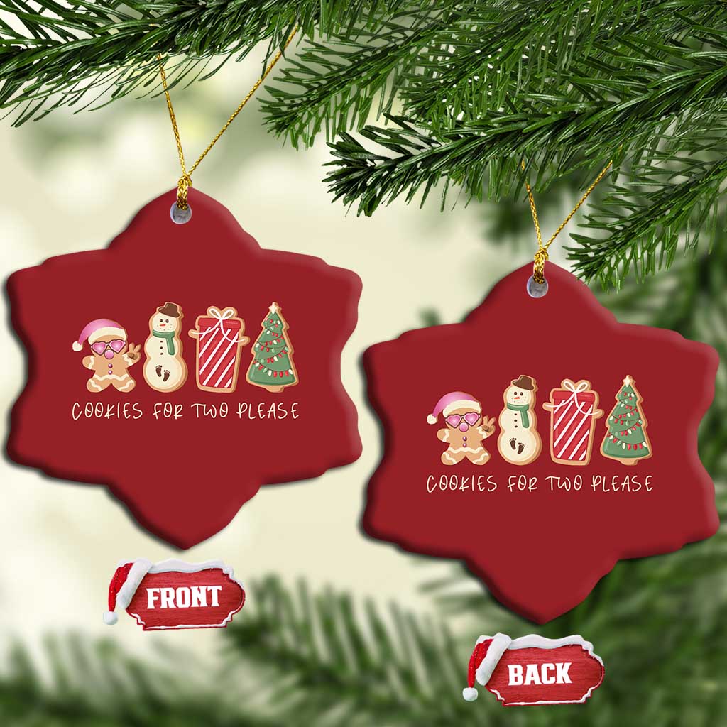 Christmas Pregnancy Announcement Christmas Ornament Cookies For Two Please Xmas Maternity Gift - African Pride