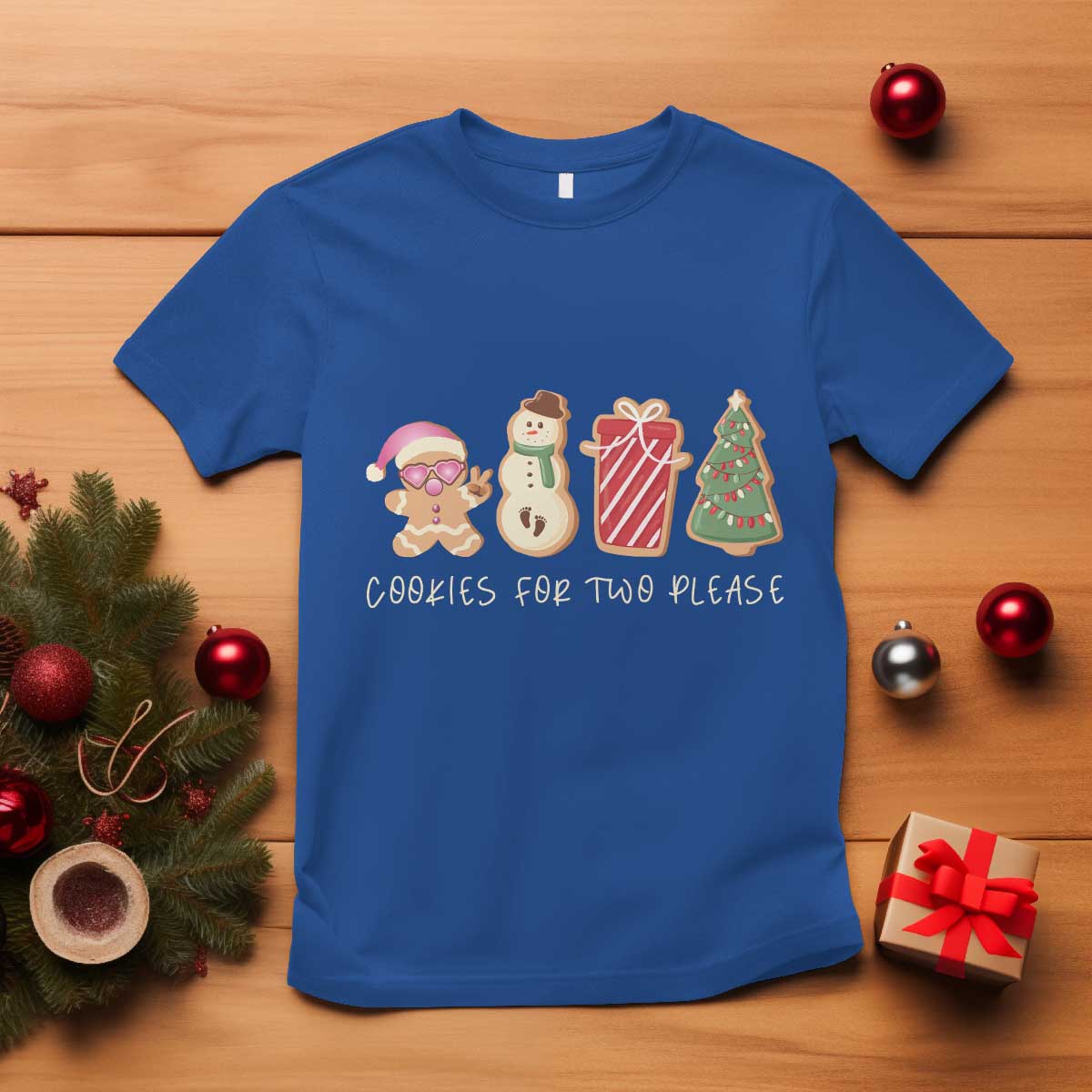 Christmas Pregnancy Announcement T Shirt Cookies For Two Please Xmas Maternity Gift - African Pride