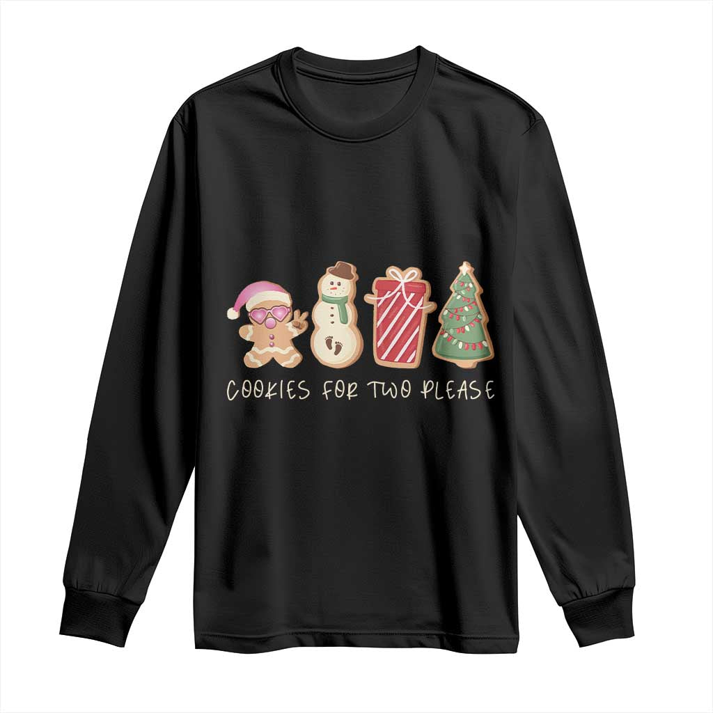 Christmas Pregnancy Announcement Long Sleeve Shirt Cookies For Two Please Xmas Maternity Gift - African Pride