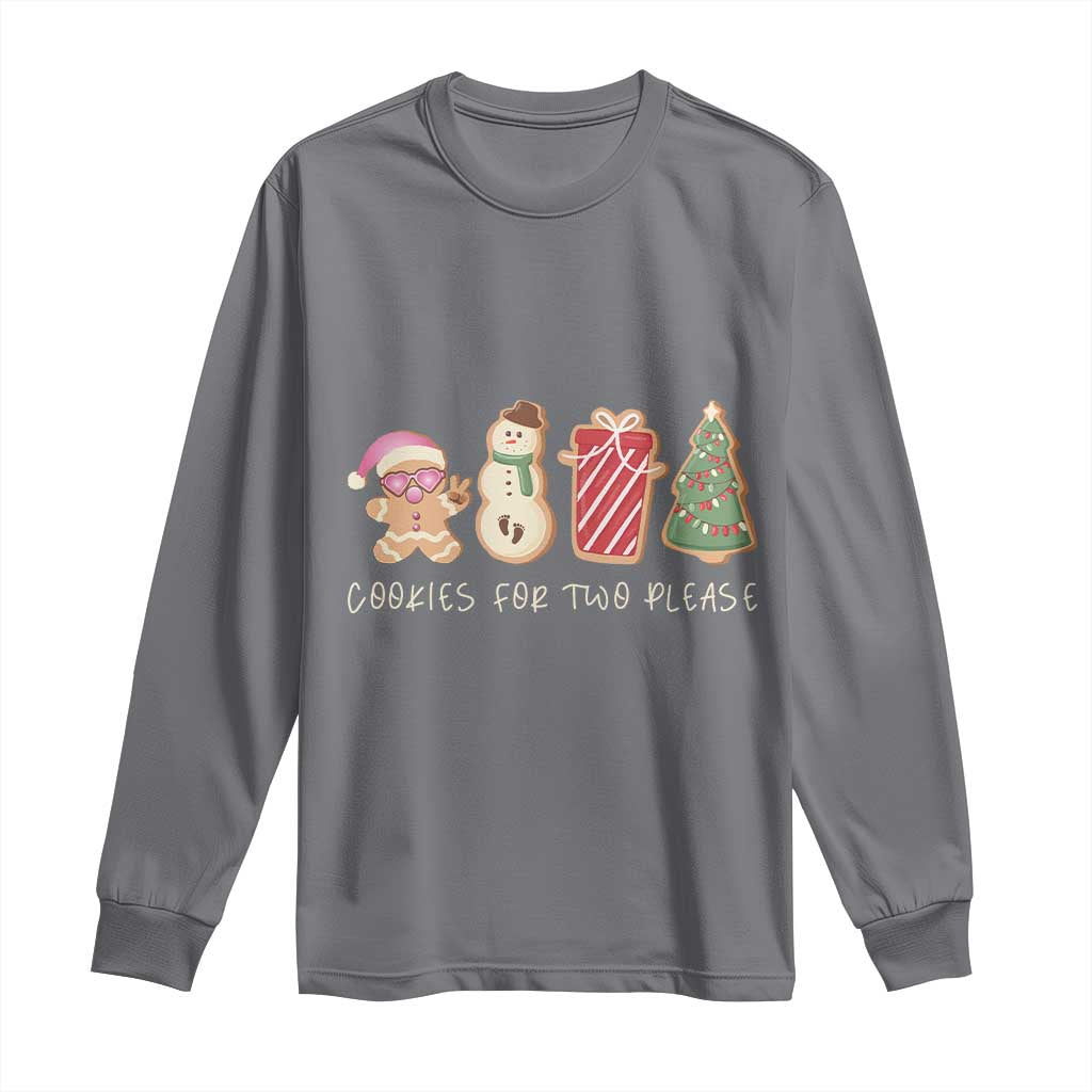 Christmas Pregnancy Announcement Long Sleeve Shirt Cookies For Two Please Xmas Maternity Gift - African Pride