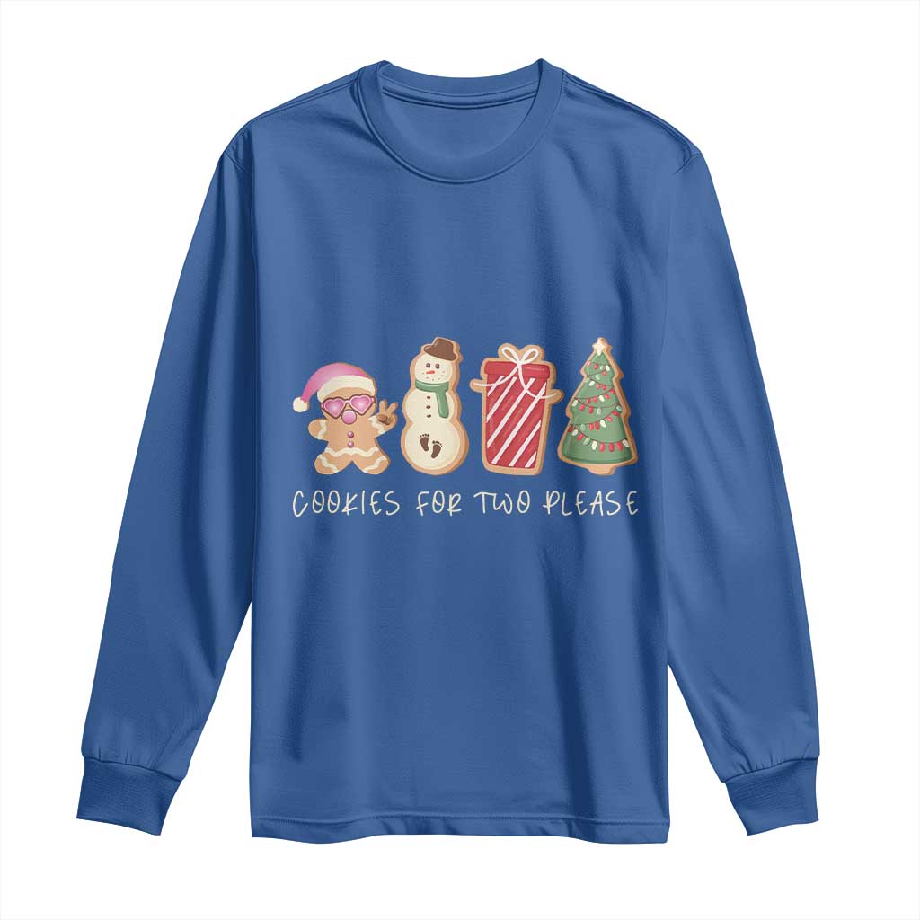 Christmas Pregnancy Announcement Long Sleeve Shirt Cookies For Two Please Xmas Maternity Gift - African Pride