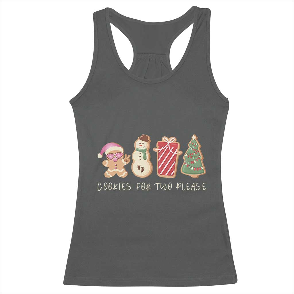 Christmas Pregnancy Announcement Racerback Tank Top Cookies For Two Please Xmas Maternity Gift - African Pride
