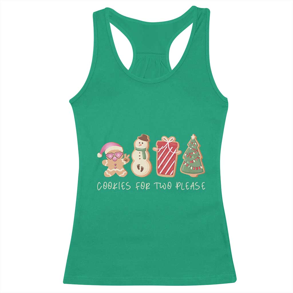Christmas Pregnancy Announcement Racerback Tank Top Cookies For Two Please Xmas Maternity Gift - African Pride