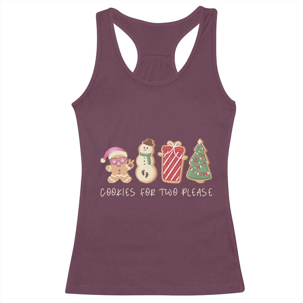 Christmas Pregnancy Announcement Racerback Tank Top Cookies For Two Please Xmas Maternity Gift - African Pride