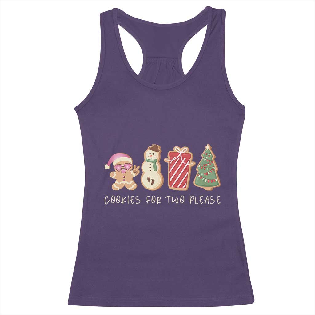 Christmas Pregnancy Announcement Racerback Tank Top Cookies For Two Please Xmas Maternity Gift - African Pride