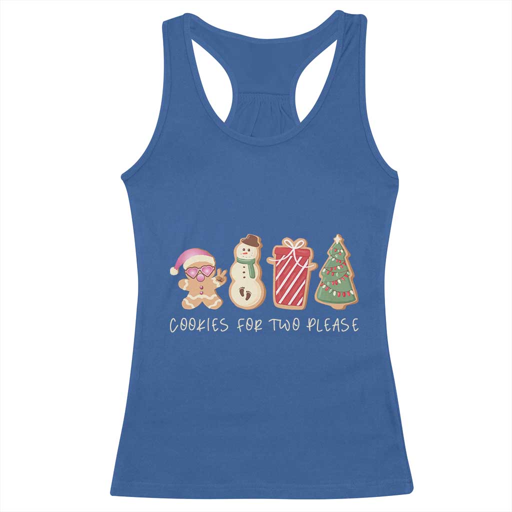 Christmas Pregnancy Announcement Racerback Tank Top Cookies For Two Please Xmas Maternity Gift - African Pride