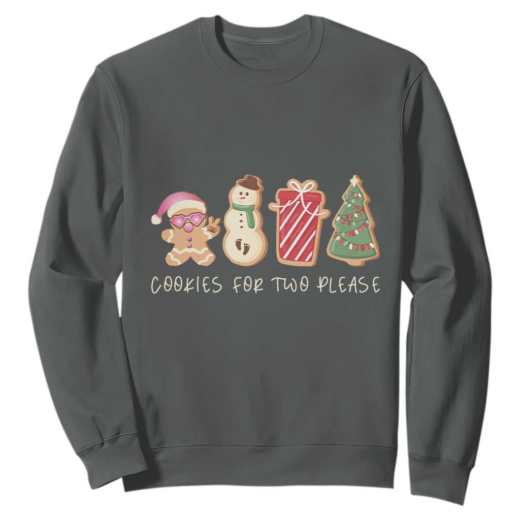 Christmas Pregnancy Announcement Sweatshirt Cookies For Two Please Xmas Maternity Gift - African Pride