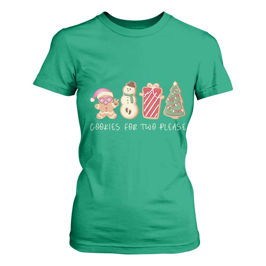 Christmas Pregnancy Announcement T Shirt For Women Cookies For Two Please Xmas Maternity Gift - African Pride