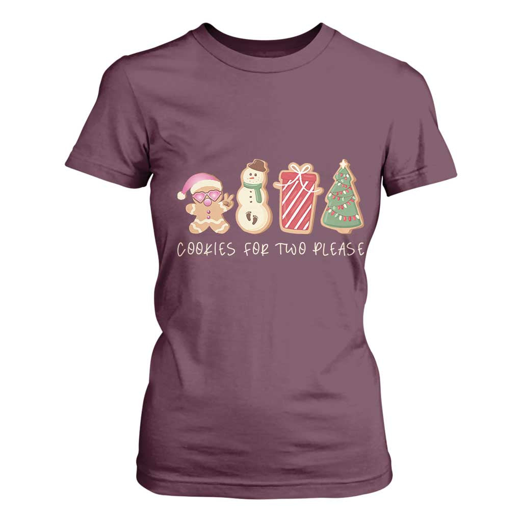 Christmas Pregnancy Announcement T Shirt For Women Cookies For Two Please Xmas Maternity Gift - African Pride