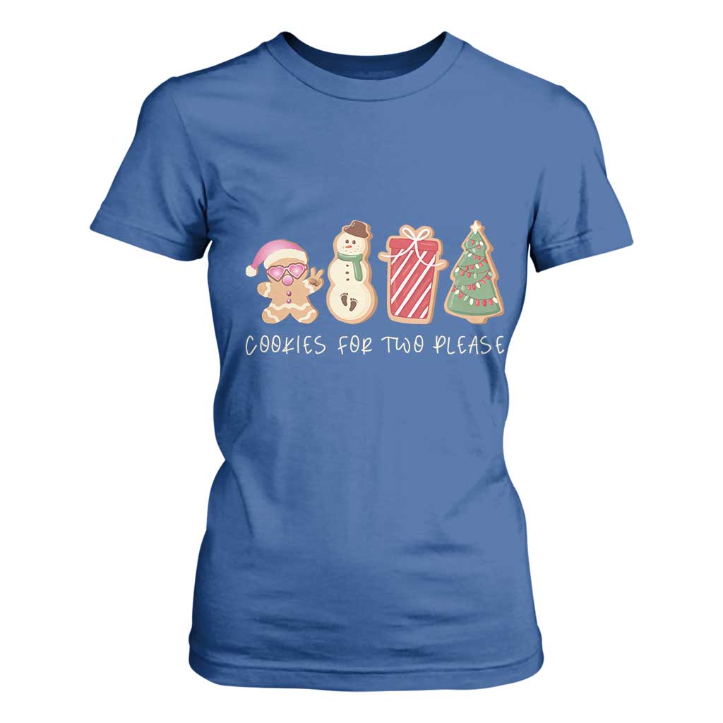 Christmas Pregnancy Announcement T Shirt For Women Cookies For Two Please Xmas Maternity Gift - African Pride