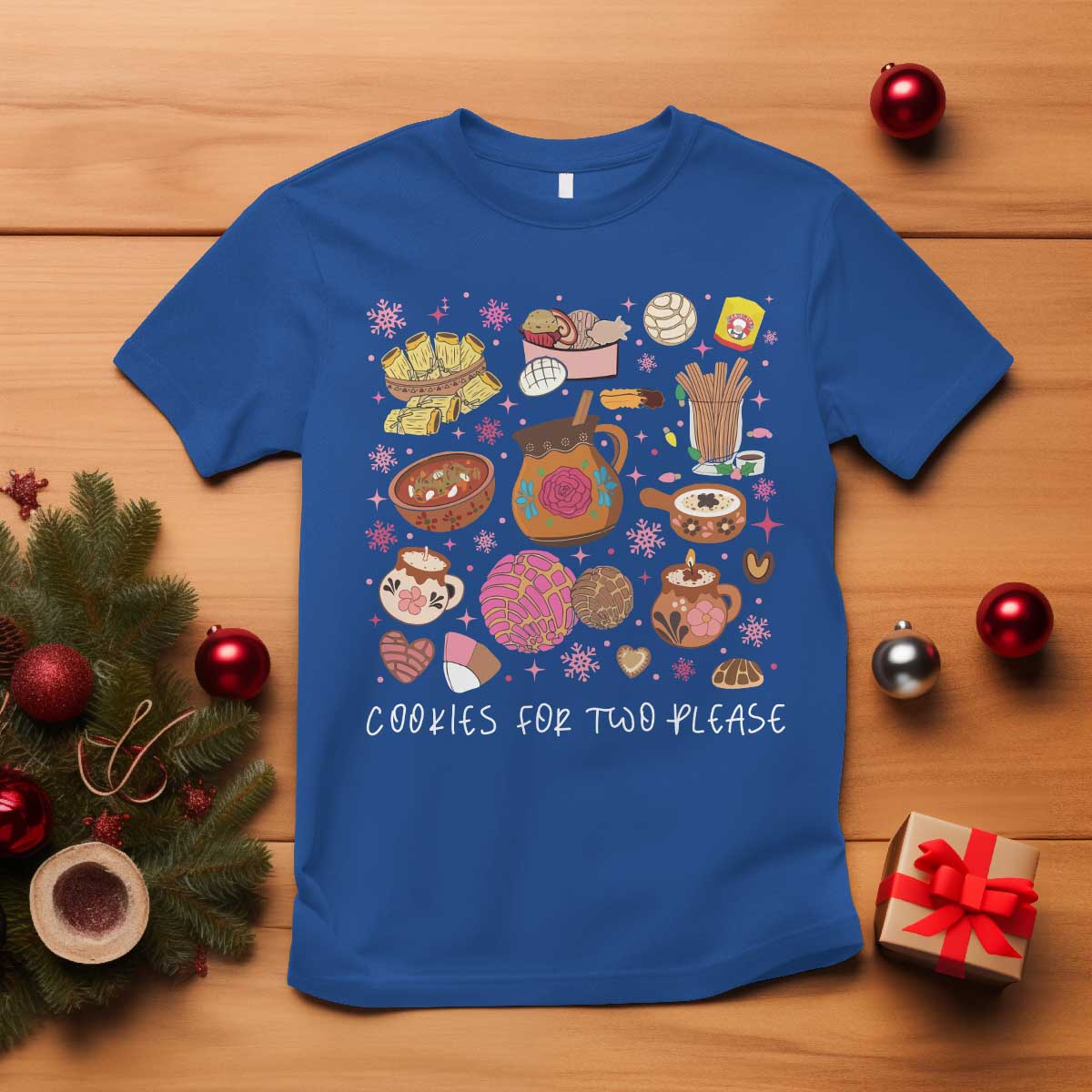 Mexican Christmas Pregnancy Announcement T Shirt Cookies For Two Please Xmas Maternity Gift - African Pride
