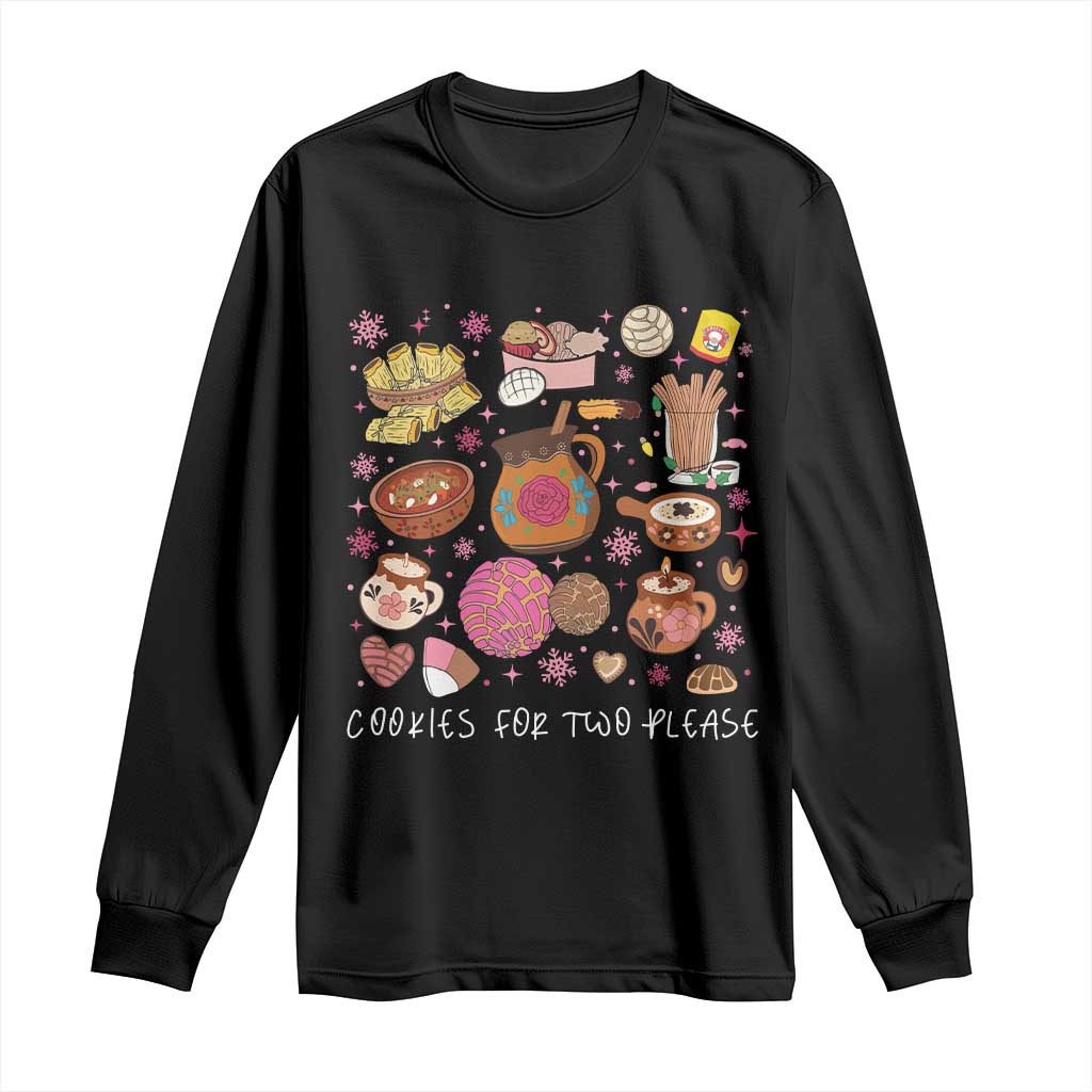 Mexican Christmas Pregnancy Announcement Long Sleeve Shirt Cookies For Two Please Xmas Maternity Gift - African Pride