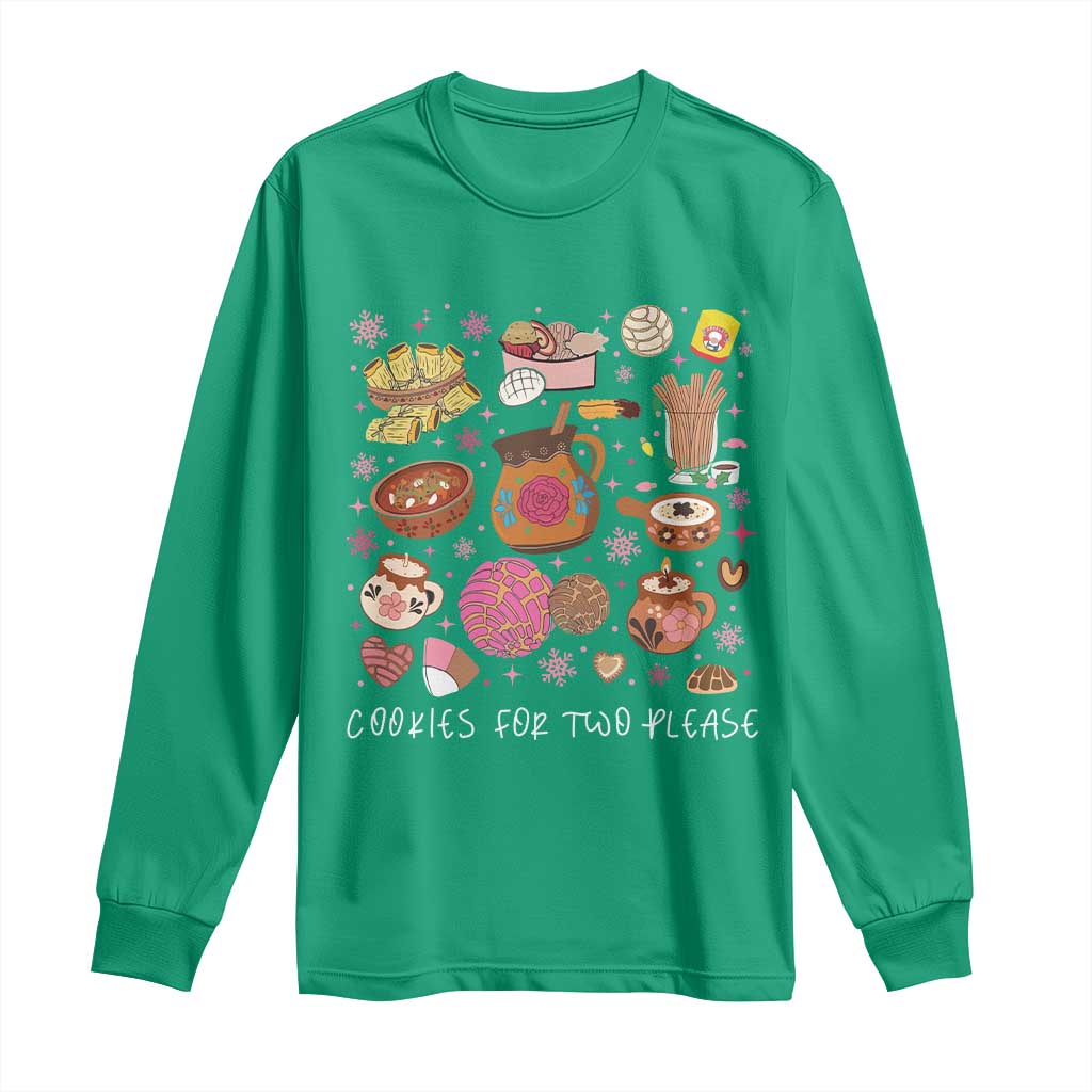 Mexican Christmas Pregnancy Announcement Long Sleeve Shirt Cookies For Two Please Xmas Maternity Gift - African Pride