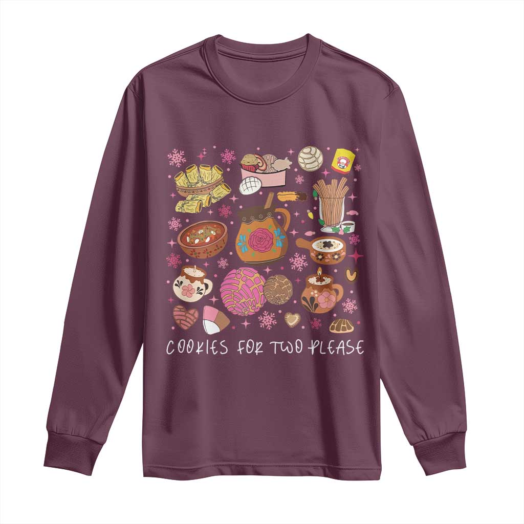 Mexican Christmas Pregnancy Announcement Long Sleeve Shirt Cookies For Two Please Xmas Maternity Gift - African Pride