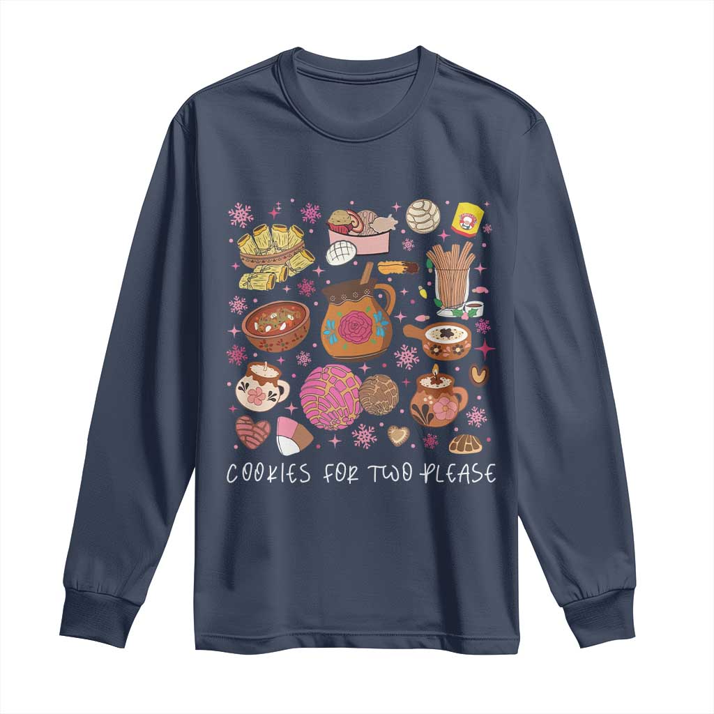Mexican Christmas Pregnancy Announcement Long Sleeve Shirt Cookies For Two Please Xmas Maternity Gift - African Pride