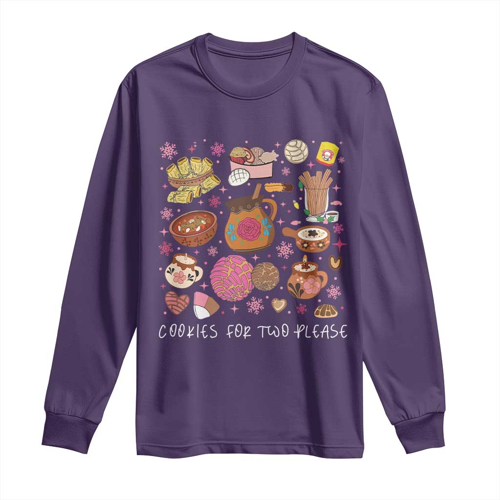 Mexican Christmas Pregnancy Announcement Long Sleeve Shirt Cookies For Two Please Xmas Maternity Gift - African Pride