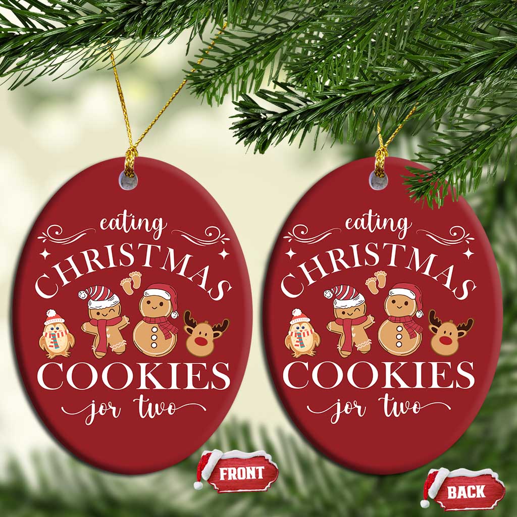 Christmas Pregnancy Announcement Christmas Ornament Eating Xmas Cookies For Two Maternity Gift - African Pride