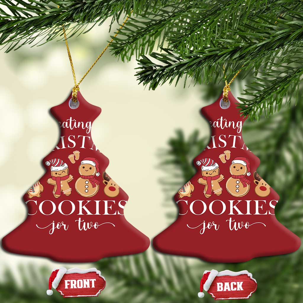 Christmas Pregnancy Announcement Christmas Ornament Eating Xmas Cookies For Two Maternity Gift - African Pride