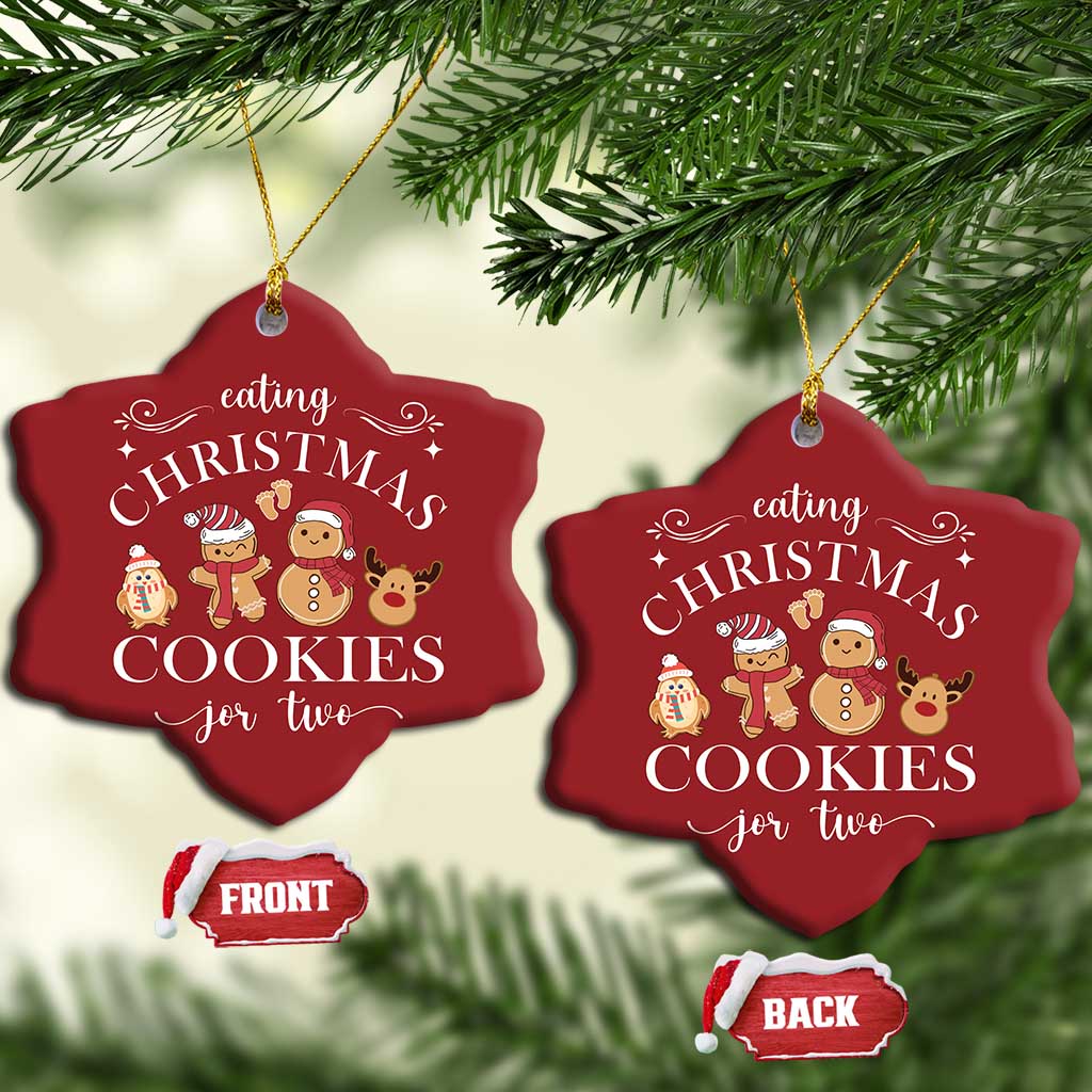 Christmas Pregnancy Announcement Christmas Ornament Eating Xmas Cookies For Two Maternity Gift - African Pride