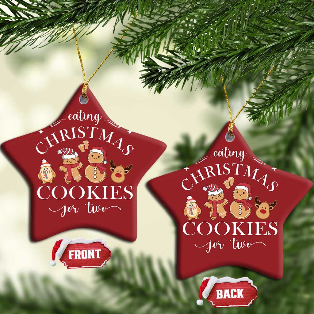 Christmas Pregnancy Announcement Christmas Ornament Eating Xmas Cookies For Two Maternity Gift - African Pride