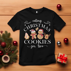 Christmas Pregnancy Announcement T Shirt Eating Xmas Cookies For Two Maternity Gift - African Pride