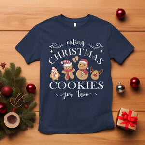 Christmas Pregnancy Announcement T Shirt Eating Xmas Cookies For Two Maternity Gift - African Pride