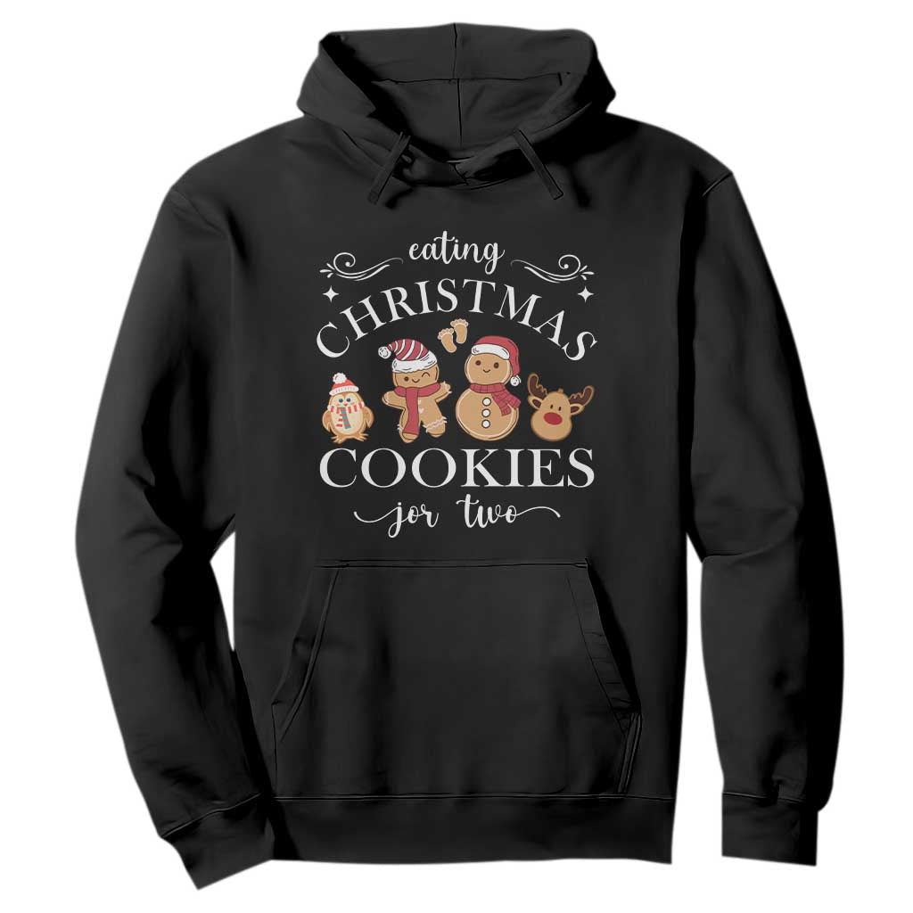 Christmas Pregnancy Announcement Hoodie Eating Xmas Cookies For Two Maternity Gift - African Pride