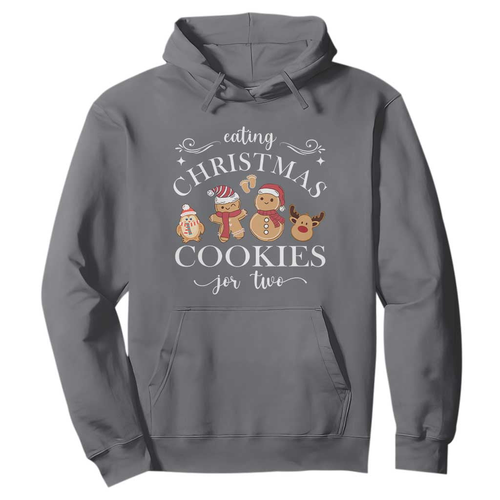 Christmas Pregnancy Announcement Hoodie Eating Xmas Cookies For Two Maternity Gift - African Pride
