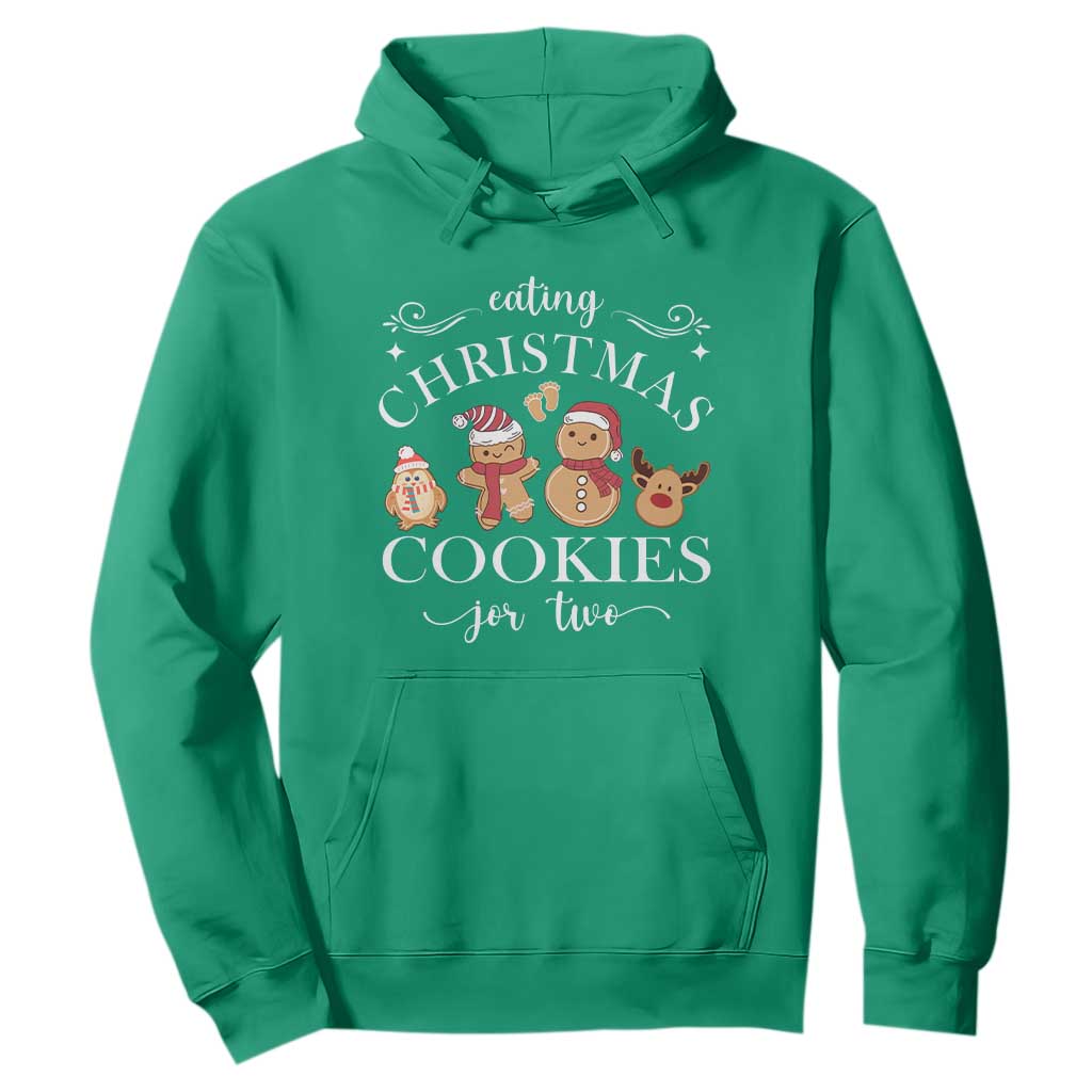 Christmas Pregnancy Announcement Hoodie Eating Xmas Cookies For Two Maternity Gift - African Pride