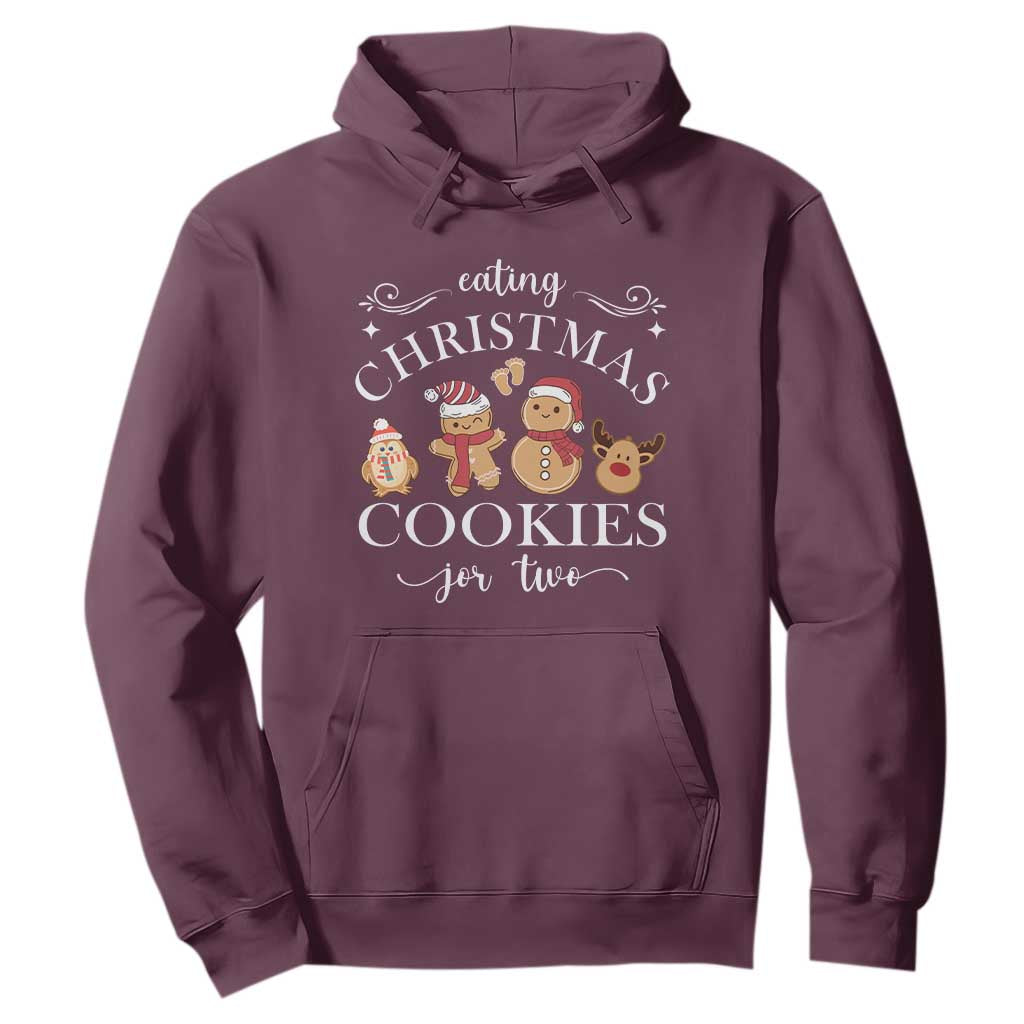 Christmas Pregnancy Announcement Hoodie Eating Xmas Cookies For Two Maternity Gift - African Pride