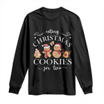Christmas Pregnancy Announcement Long Sleeve Shirt Eating Xmas Cookies For Two Maternity Gift - African Pride