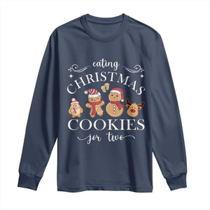 Christmas Pregnancy Announcement Long Sleeve Shirt Eating Xmas Cookies For Two Maternity Gift - African Pride