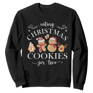 Christmas Pregnancy Announcement Sweatshirt Eating Xmas Cookies For Two Maternity Gift - African Pride